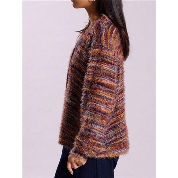 Chunky Knit V-Neck Button-Up Cardigan - Picture 2 of 14